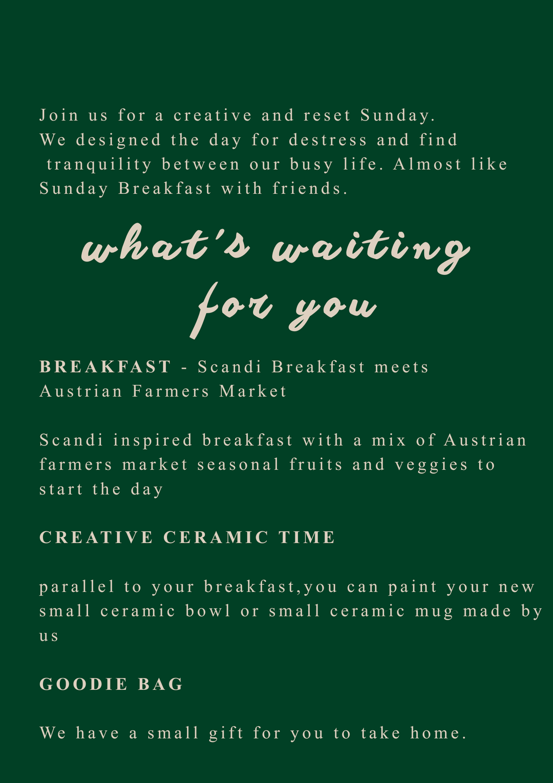 Sunday Scandi Breakfast & Ceramic Painting